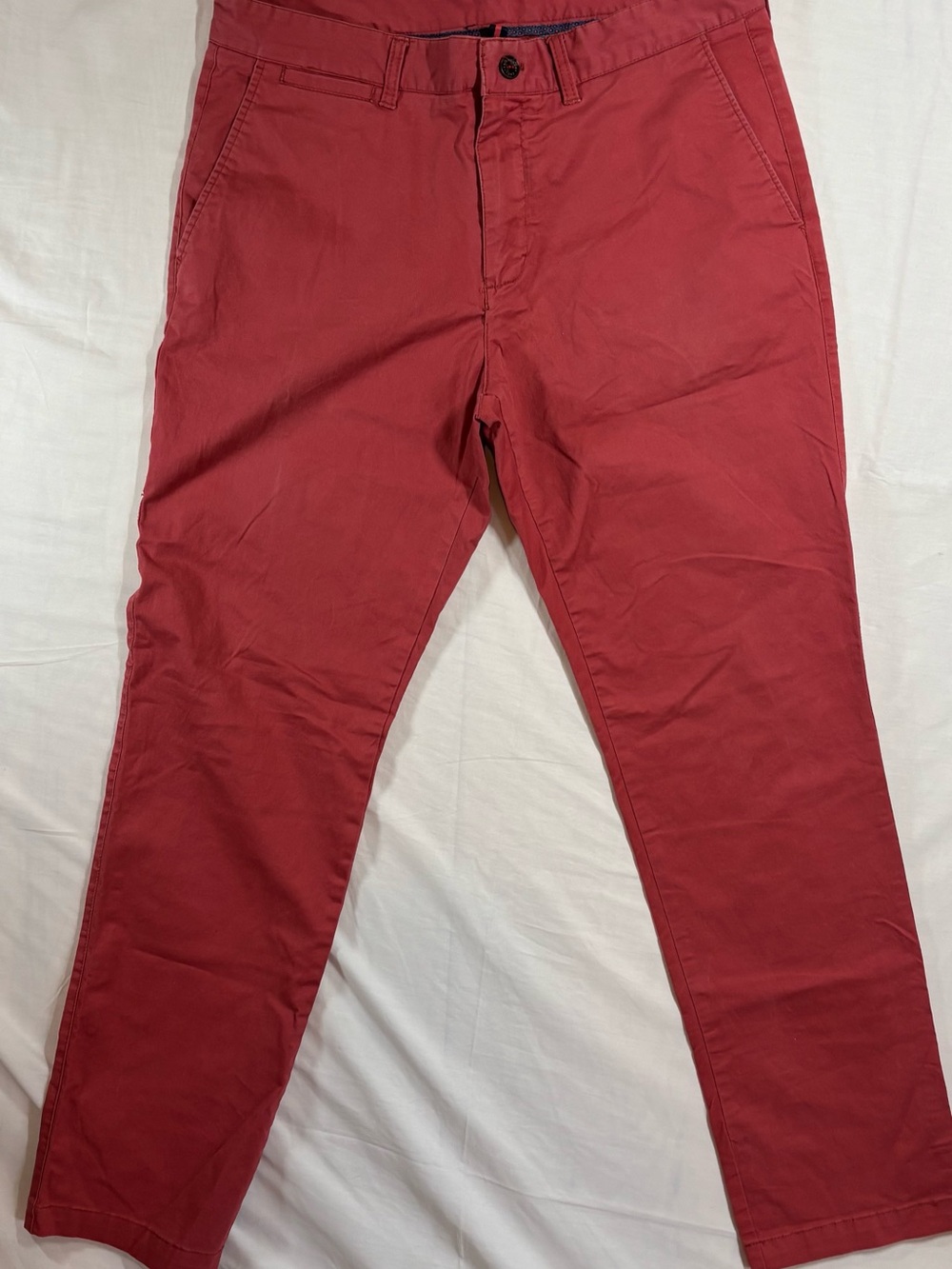 English Laundry Chino Pants 34x32 Men Red Salmon Stretch Cotton Straight Leg